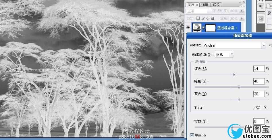 Photoshop抠图教程：抠出复杂的树林,PS教程,思缘教程网