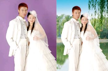 PhotoShop简单抠白色婚纱及换背景的方法 教程