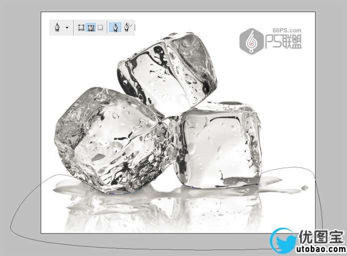抠冰块，用PS快速抠出透明的冰块_www.utobao.com