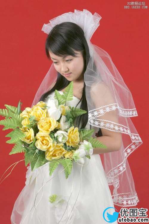 Photoshop通道快速抠出背景单一的婚纱美女