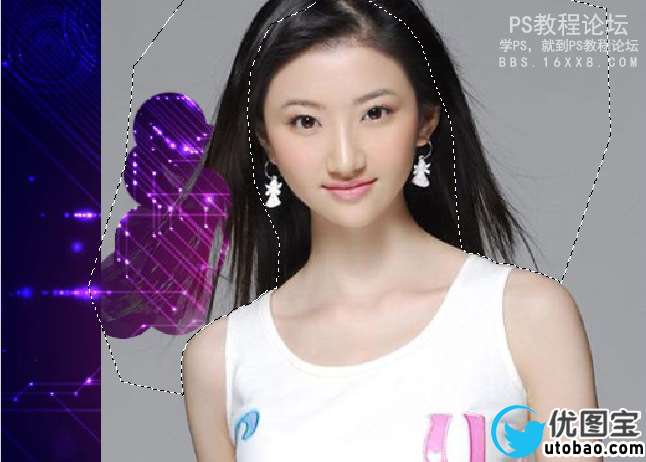背景橡皮擦抠图教程_ps教程自学网(www.utobao.com) 背景橡皮擦抠图教程