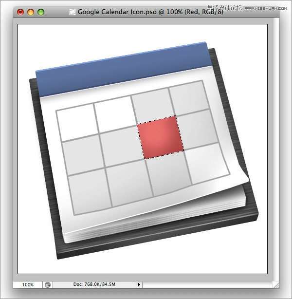 Photoshop制作立体效果的日历图标,52photoshop教程