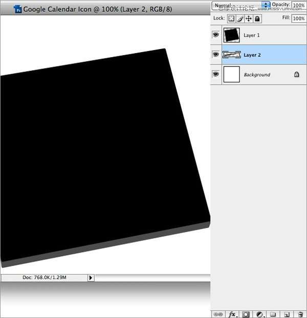 Photoshop制作立体效果的日历图标,52photoshop教程