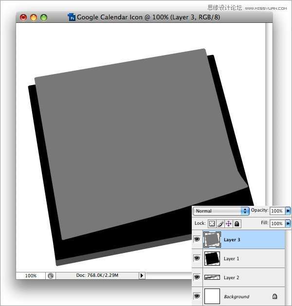 Photoshop制作立体效果的日历图标,52photoshop教程