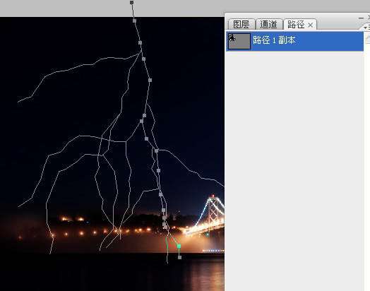 photoshop利用描边路径工具制作出逼真的闪电效果