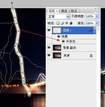 photoshop利用描边路径工具制作出逼真的闪电效果