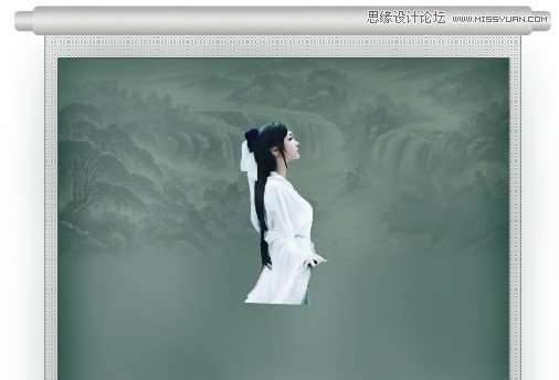 Photoshop制作中国风画卷美女场景,52photoshop教程