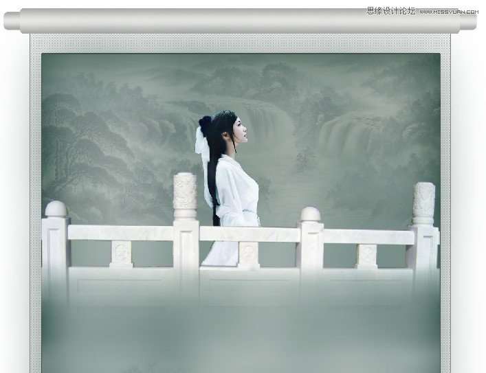Photoshop制作中国风画卷美女场景,52photoshop教程