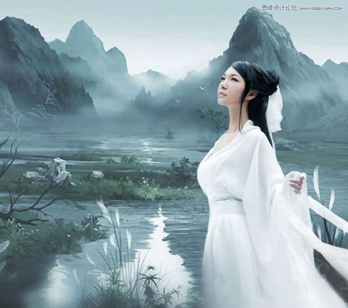Photoshop制作中国风画卷美女场景,52photoshop教程