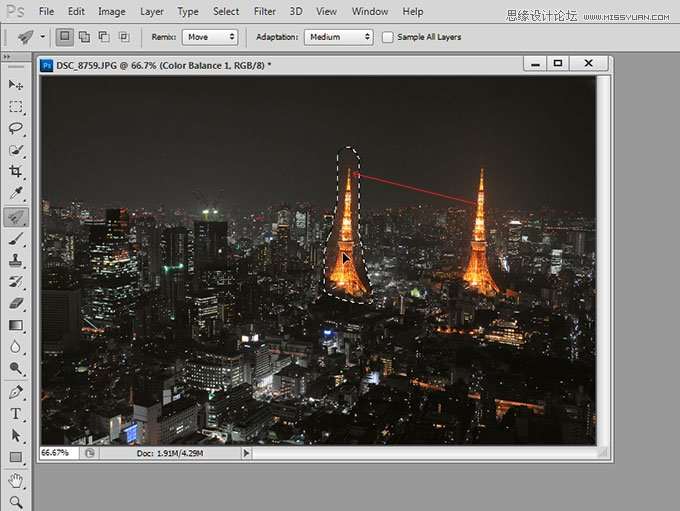 Photoshop CS6新功能：Remix Tool乾坤大挪移,PS教程,思缘教程网