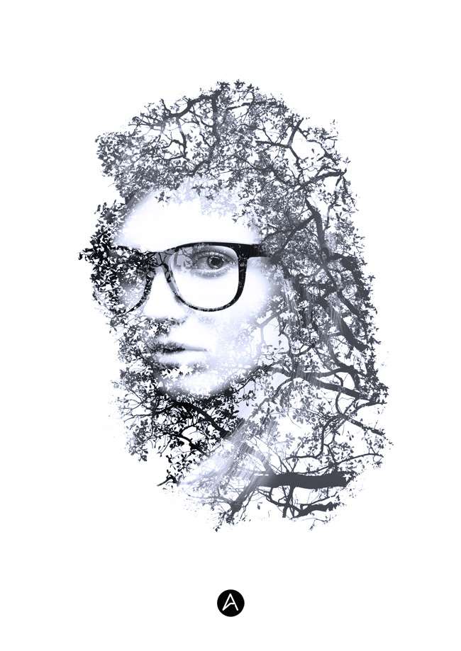 Photoshop制作人物与树木的双重曝光效果 三联
