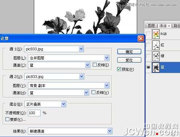 Photoshop给花朵照片制作成十字绣效果,52photoshop教程
