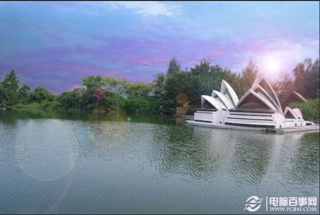 PS风景照加光晕教程 PS教你处理成灿烂天空