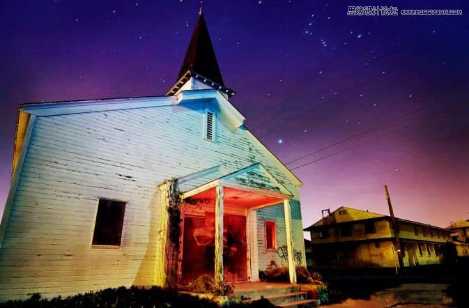 Photoshop制作绚丽的夜景星空效果图