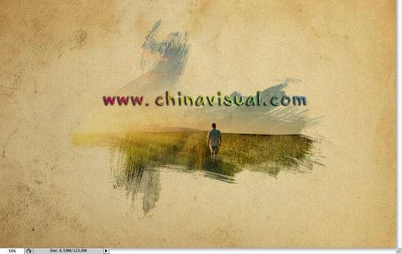 用PS画笔制作漂亮水彩照片效果