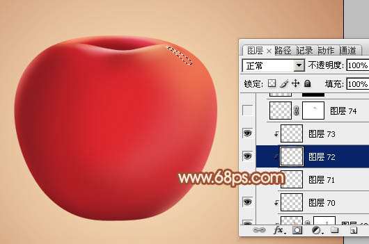 PS再次鼠绘红苹果 优图宝 PS鼠绘教程