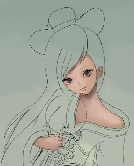 PS鼠绘古装可爱小女孩 优图宝 PS鼠绘教程