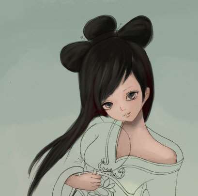 PS鼠绘古装可爱小女孩 优图宝 PS鼠绘教程