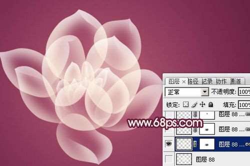 PS绘制漂亮透明效果花朵 优图宝  PS鼠绘教程