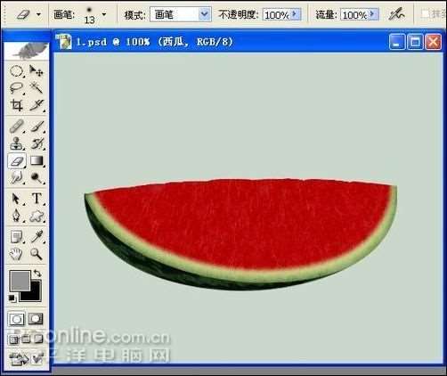 PS鼠绘超逼真西瓜 优图宝 PS鼠绘教程