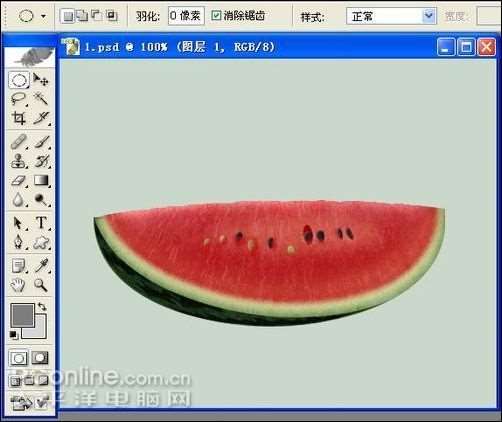 PS鼠绘超逼真西瓜 优图宝 PS鼠绘教程