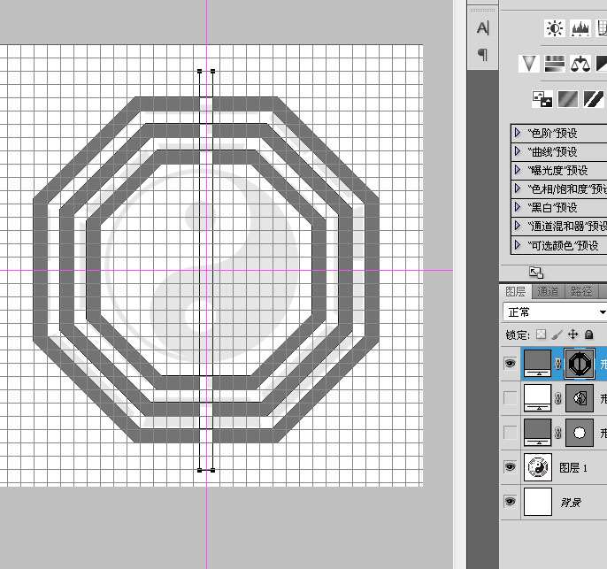 PS CS6布尔运算工具绘制太极八卦图 优图宝 PS鼠绘教程11