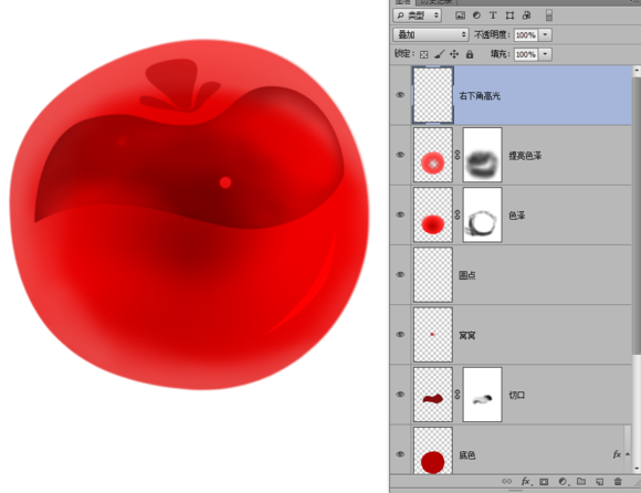 PS鼠绘晶莹剔透的卡通樱桃 优图宝 PS鼠绘教程