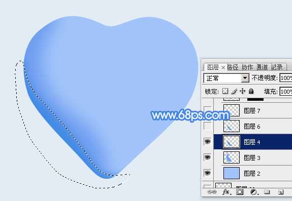 PS绘制质感蓝色水晶心形 优图宝 PS鼠绘教程