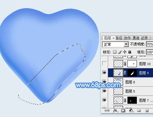 PS绘制质感蓝色水晶心形 优图宝 PS鼠绘教程