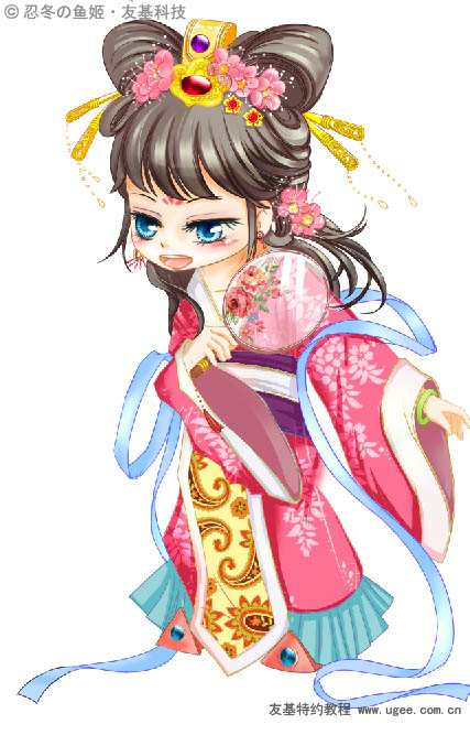 PS结合数位板绘制可爱的Q版人物插画 优图宝 PS鼠绘教程