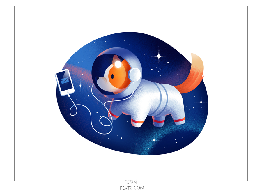 PS鼠绘可爱太空犬教程 优图宝 PS鼠绘教程