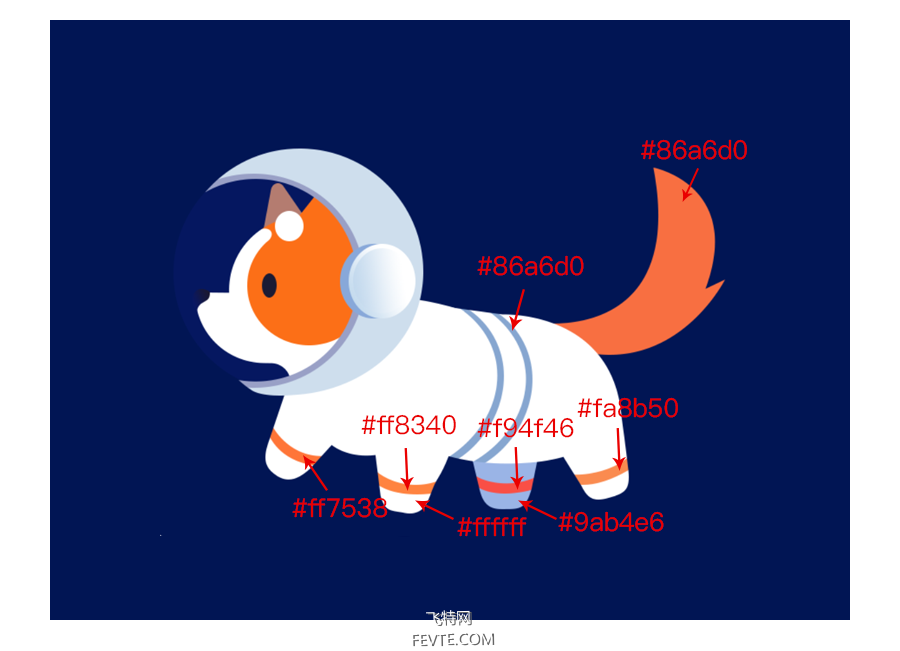 PS鼠绘可爱太空犬教程 优图宝 PS鼠绘教程