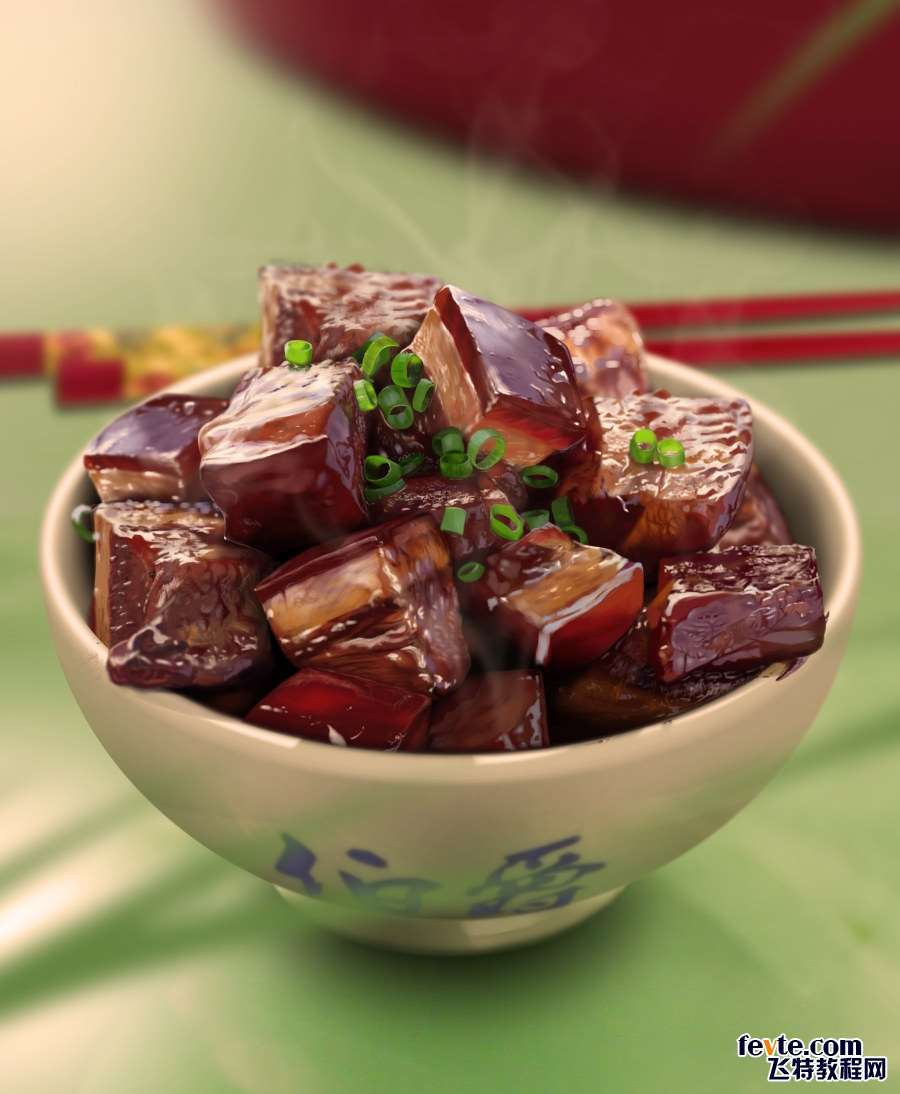 PS鼠绘逼真开胃的红烧肉 优图宝 PS鼠绘教程原图尺寸:3700x4500
