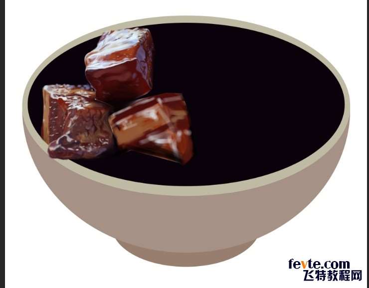 PS鼠绘逼真开胃的红烧肉 优图宝 PS鼠绘教程原图尺寸:740x578