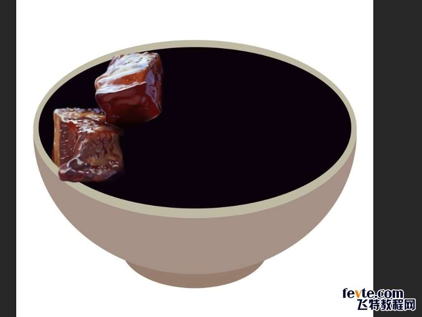 PS鼠绘逼真开胃的红烧肉 优图宝 PS鼠绘教程原图尺寸:858x644