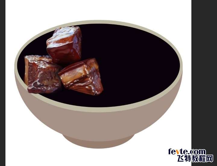 PS鼠绘逼真开胃的红烧肉 优图宝 PS鼠绘教程原图尺寸:720x553