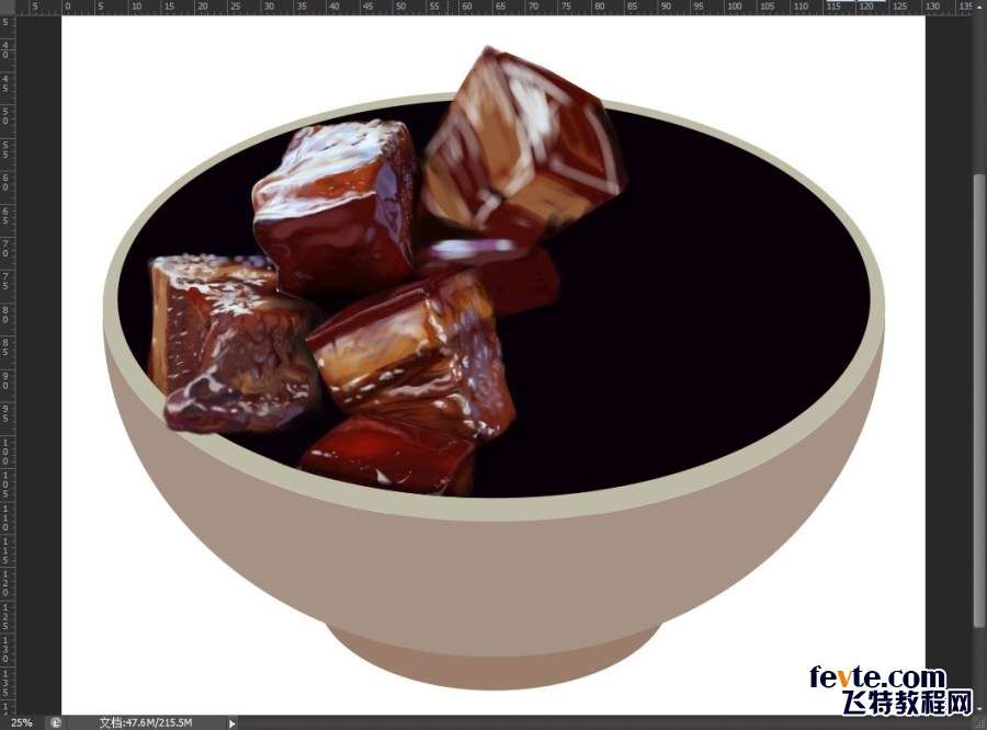 PS鼠绘逼真开胃的红烧肉 优图宝 PS鼠绘教程原图尺寸:1057x783