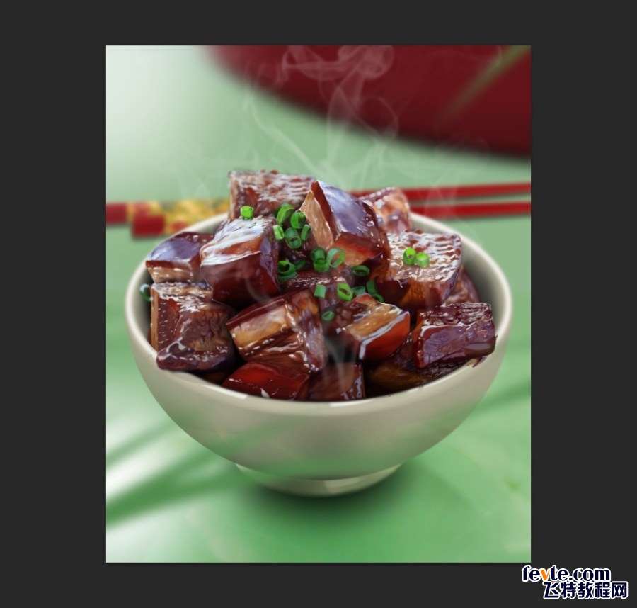 PS鼠绘逼真开胃的红烧肉 优图宝 PS鼠绘教程原图尺寸:925x882