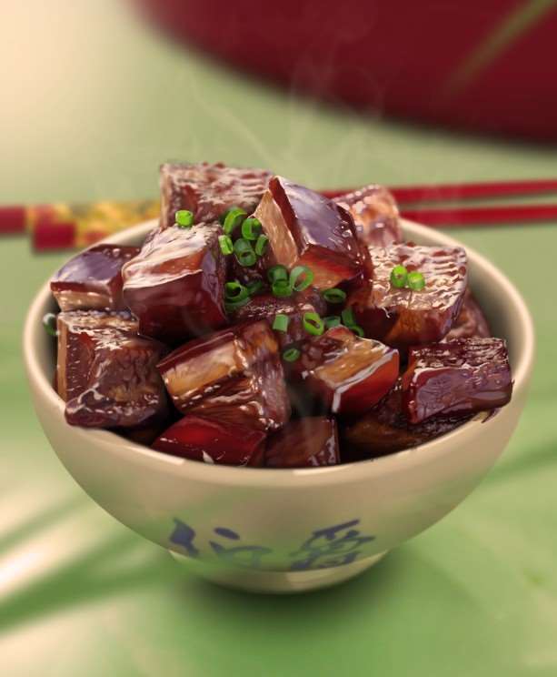 PS鼠绘逼真开胃的红烧肉 优图宝 PS鼠绘教程原图尺寸:613x744