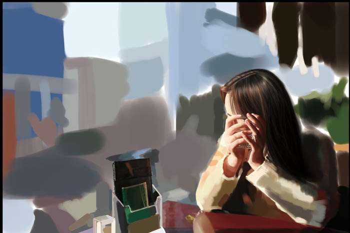 PS鼠绘精致茶餐厅美女 优图宝 PS鼠绘教程