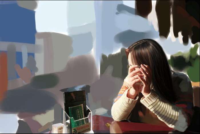 PS鼠绘精致茶餐厅美女 优图宝 PS鼠绘教程