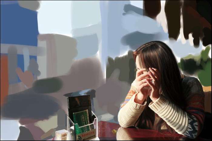 PS鼠绘精致茶餐厅美女 优图宝 PS鼠绘教程