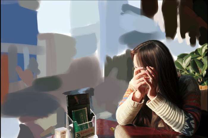 PS鼠绘精致茶餐厅美女 优图宝 PS鼠绘教程