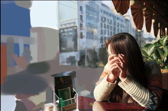 PS鼠绘精致茶餐厅美女 优图宝 PS鼠绘教程