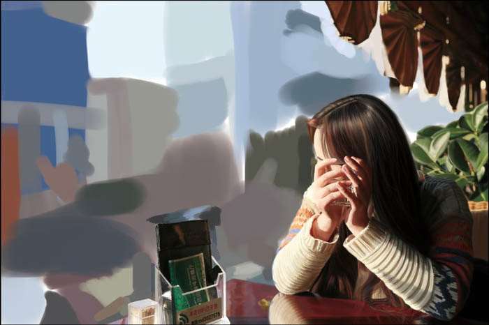 PS鼠绘精致茶餐厅美女 优图宝 PS鼠绘教程