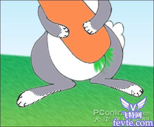 Photoshop鼠绘“抱胡萝卜的小兔子