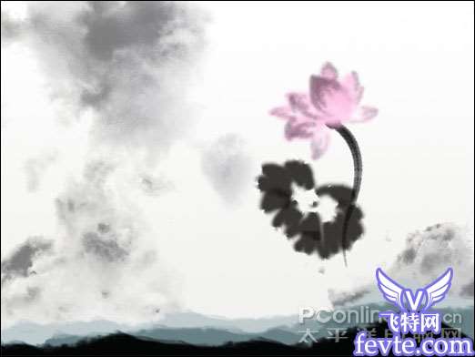 Photoshop教程：水墨荷花特效表现