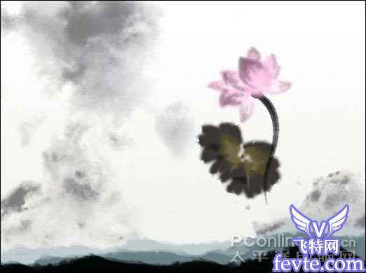 Photoshop教程：水墨荷花特效表现