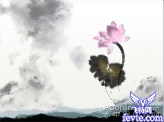 Photoshop教程：水墨荷花特效表现