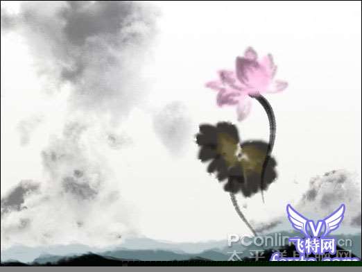 Photoshop教程：水墨荷花特效表现